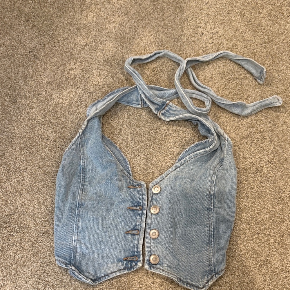 Denim Halter Top